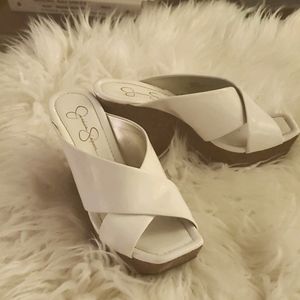 White wedge Jessica Simpson sandles